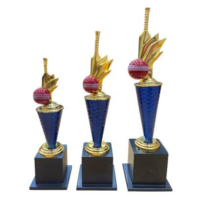 Golden Bat Cricket Premium Quality Metal Trophy